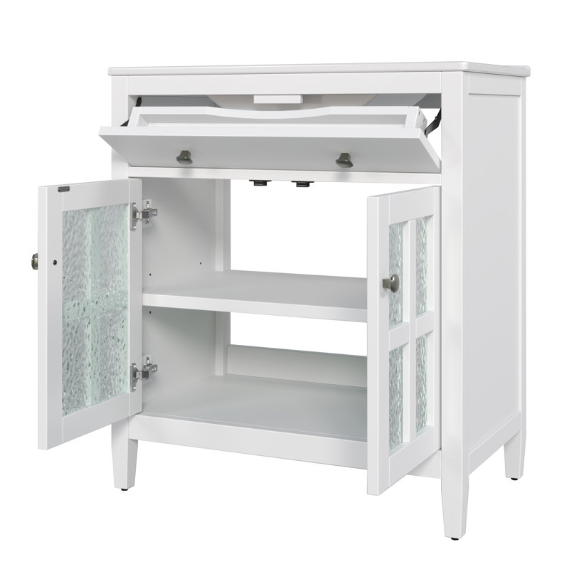 Meuble-lavabo 30 po avec lavabo en céramique, Blanc