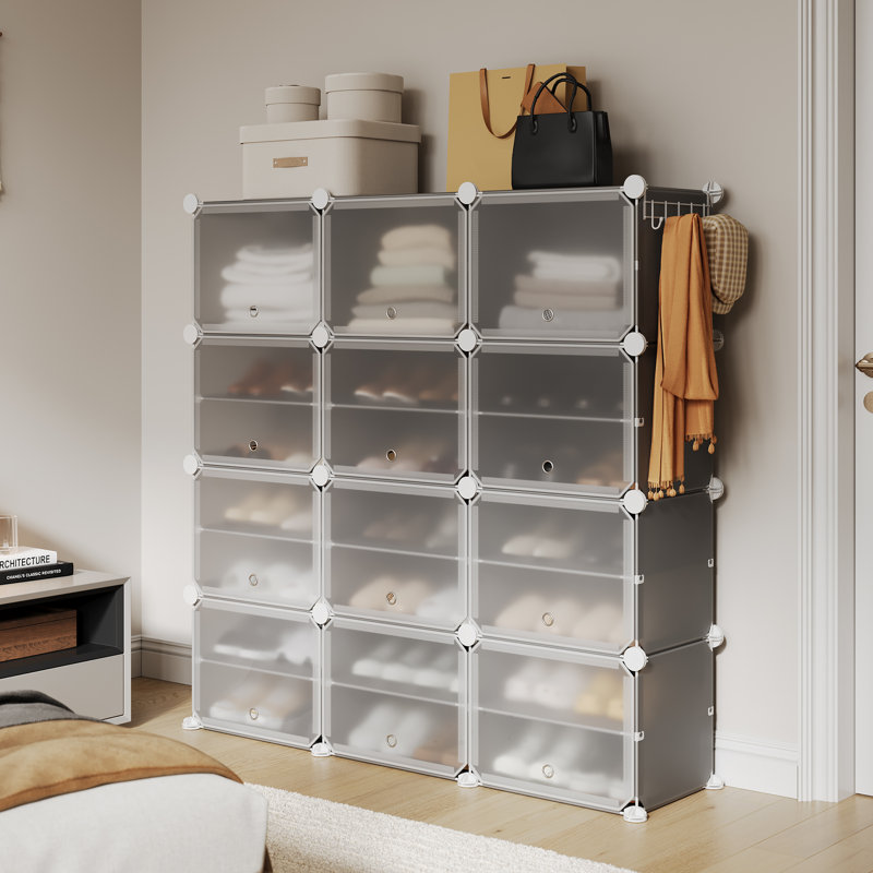 32 Pair Shoe Storage Box, Grey