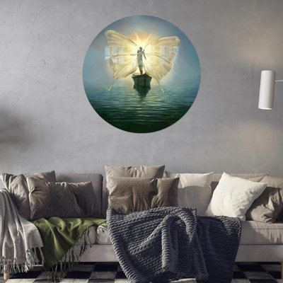 Art mural en verre inspiré de la collection "Pêcheur pour les âmes", cadeau de pendaison de crépuscule