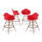 Modholic Eiffel Counter Stool With Arms, Red-71243326