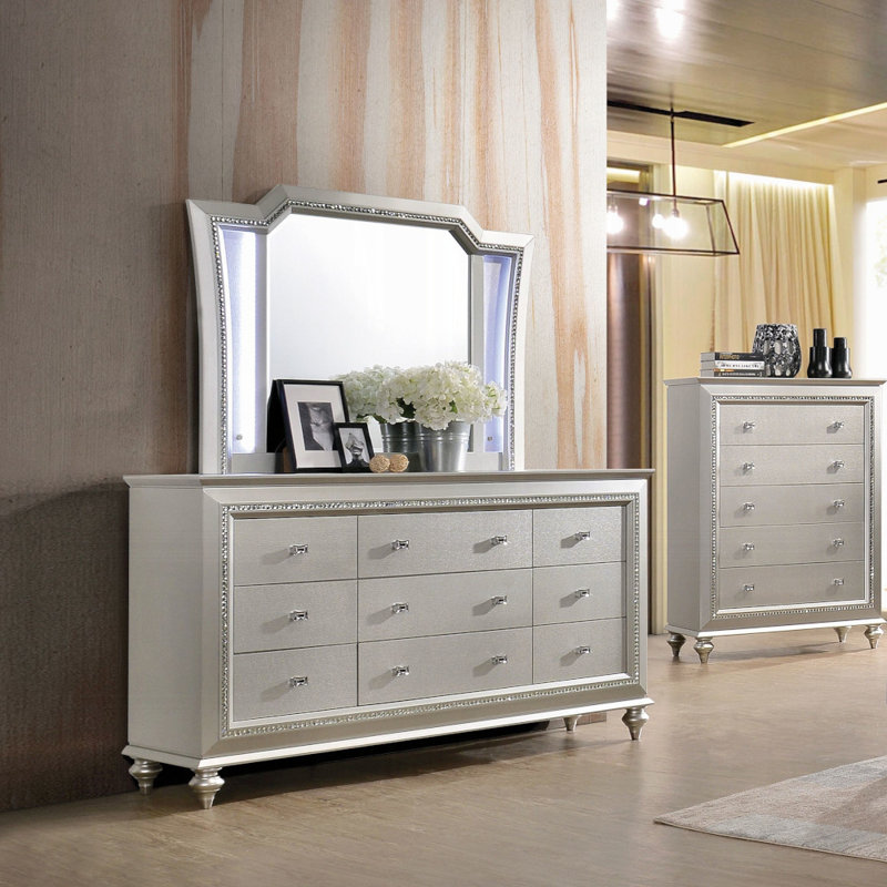 Miroir Kaitlyn avec DEL, Blanc