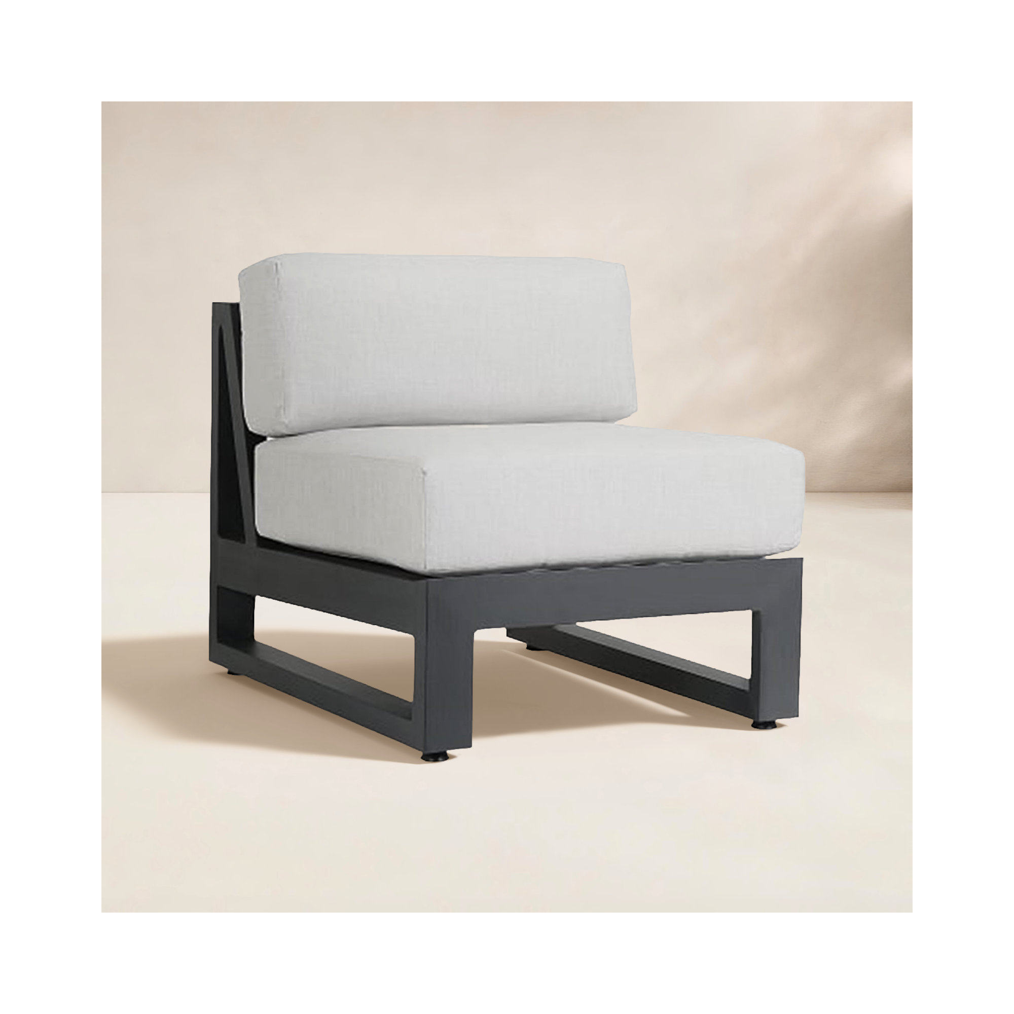 Georgie Aluminum Outdoor Armless Lounge Chair , Sunbrella® Cushions Included, Cast Silver Sunbrella®