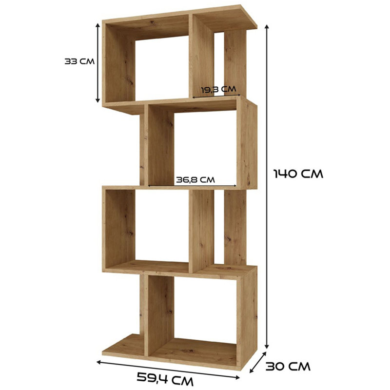 140cm H x 59.5cm W Standard Bookcase, Beige