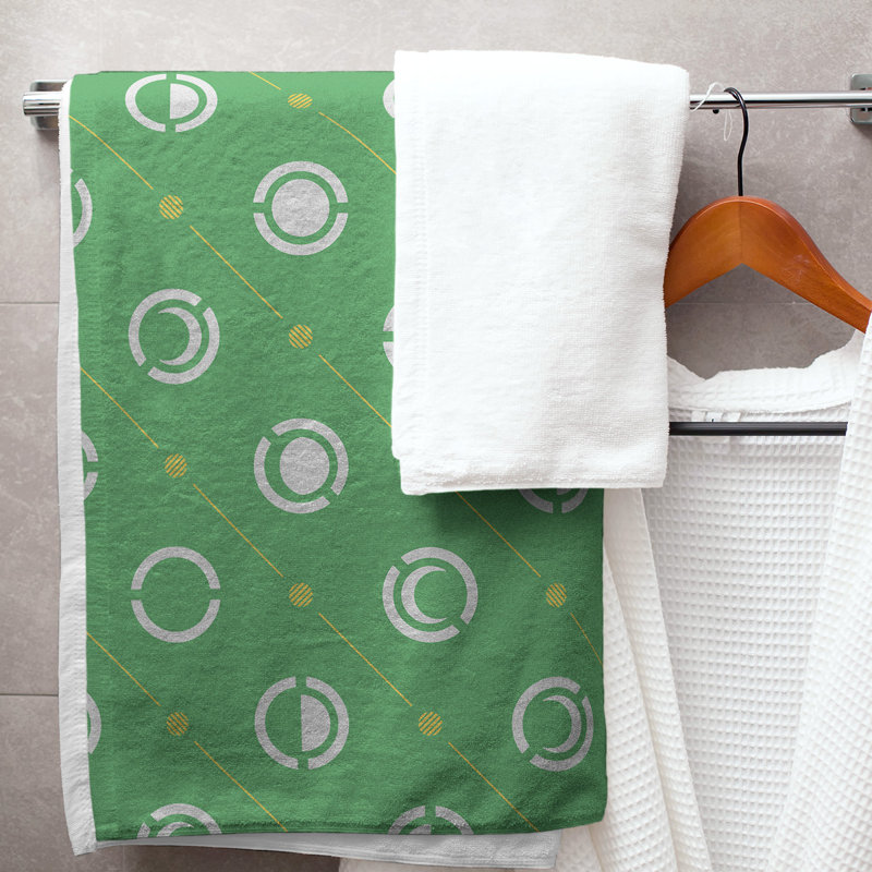 Serviette de bain Classic, Vert / jaune / gris foncé