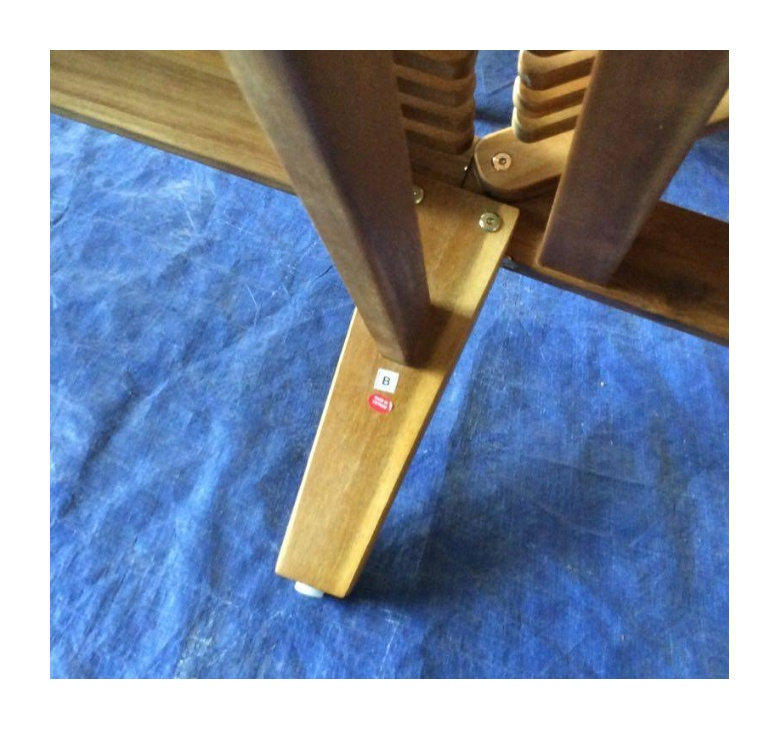 Pieds de rechange en bois d'acacia teck pour chaise longue d'extérieur