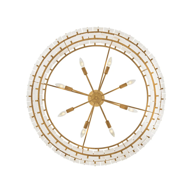 Simone 8 - Light Steel Dimmable Drum Chandelier
