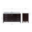 Meuble-lavabo sur pied simple 67 po avec plateau en marbre Flynt-90865067