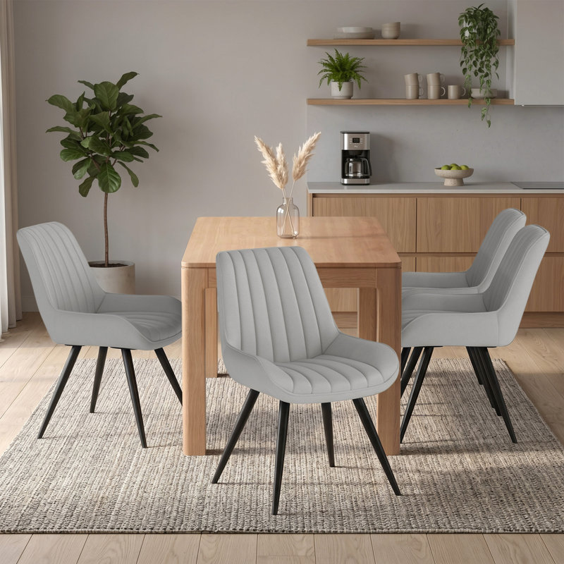 Modern Dining Chairs 54.8*46.9*83.2cm Tech Fabric Upholstery with Stylish Design Sofa-Level Cushioning Pet-Friendly Durable Scratch Resistant for Kitchen Dining Room or Home Office