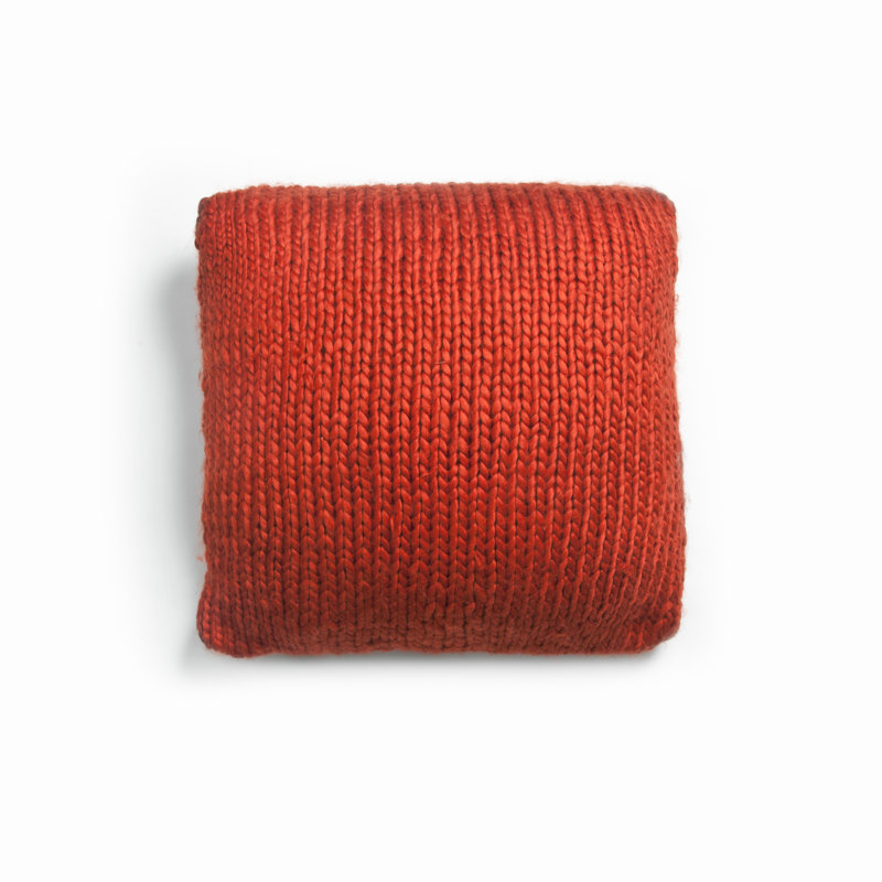 Rachelle Knitted 20inch Pillow, Orange