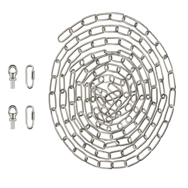Chaîne robuste pour suspendre jusqu'à 120 livres - Luminaire, H 180 po x l 0,75 po x P 0,75 po, Chrome