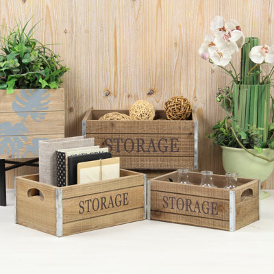 Ensemble de 3 caisses en bois
