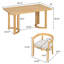 Ensemble de salle à manger 7 pièces, table rectangulaire et 6 chaises rembourrées à dossier arrondi, style scandinave, pour salle à manger et cuisine-1602557987