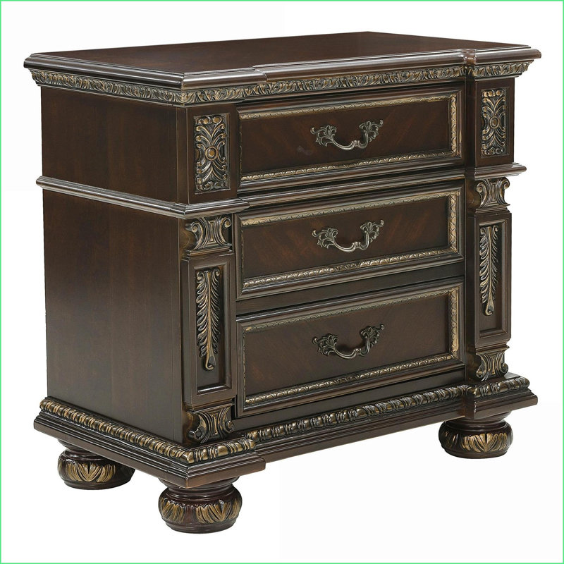 Table de chevet 3 tiroirs Traditional