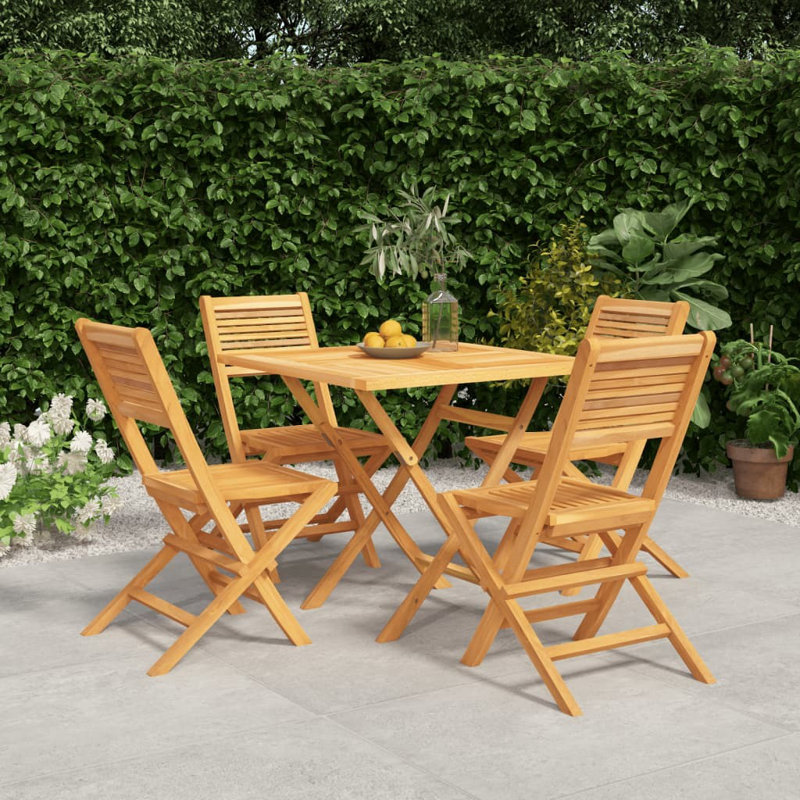 Zettie 4 - Person Teak Patio Dining Set with Square Table