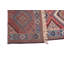 Tapis de zone en laine brun/rouge/bleu 3 pi 4 po x 5 pi one-of-kind à la main noué la