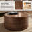 Jadida Gabriela Modern 27.8"W Fully Assembled Swivel-Top Fluted Round Coffee Table With Dual Rotating Surfaces-1672188027