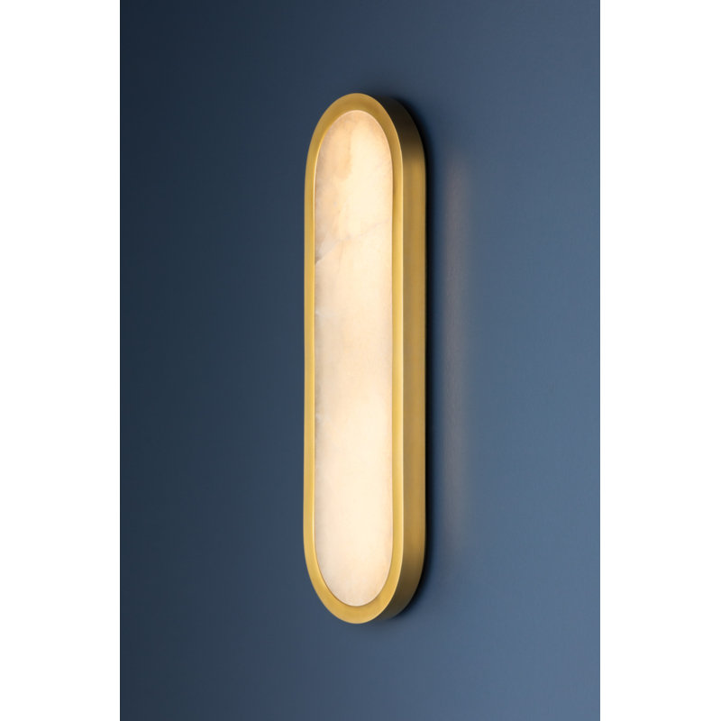 Manhasset 1 - Light LED Flush Mounted Sconce, Aged Brass, 18" H x 5.5" W x 1.5" D