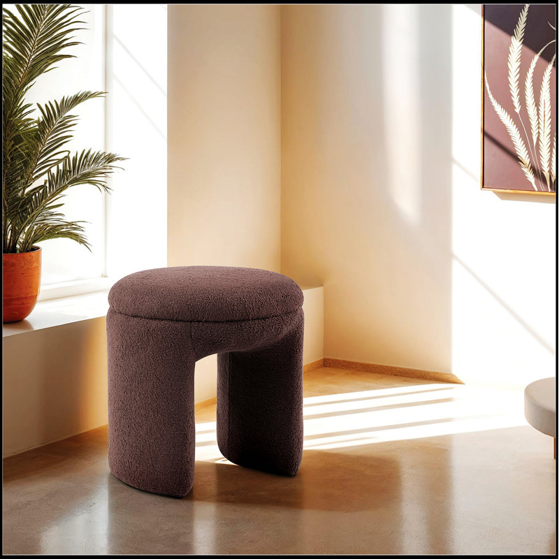 Tabouret décoratif rond 1Pc, Brun