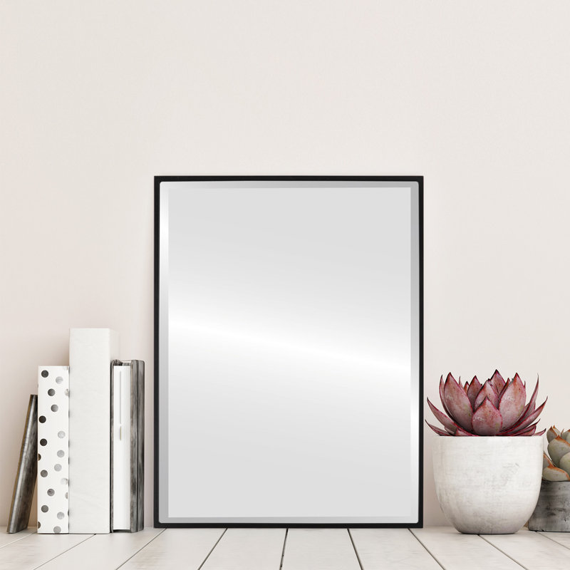 Bugarin Rectangle Mirror, 16.62" H x 20.62" W, Matte Black