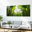 Forêt de bambou avec fleur de lotus blanche, reproduction d'art sur toile tendue sur toile, ensemble de 3-1705524505