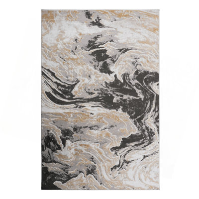 Collection 5X7 Grey /Abstract Non-Shedding Living Room Bedroom Dining Home Office Stylish And Stain Resistant Area Rug