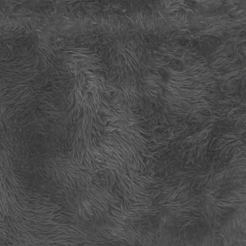 Fauteuil à billes rond en fausse fourrure, Fausse fourrure grise