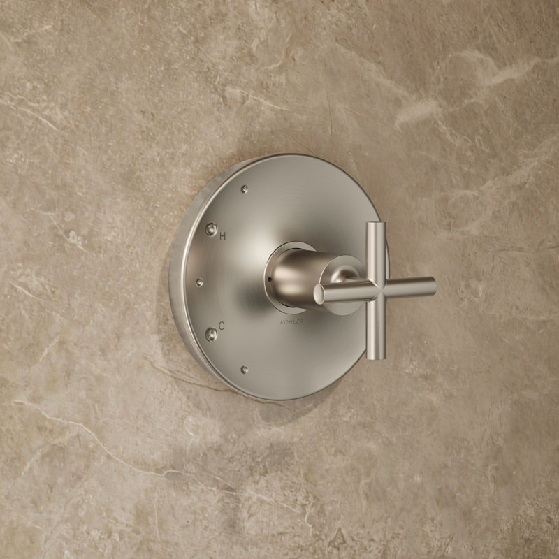 Purist Shower Trim, Vibrant Brushed Nickel, Cross Handle