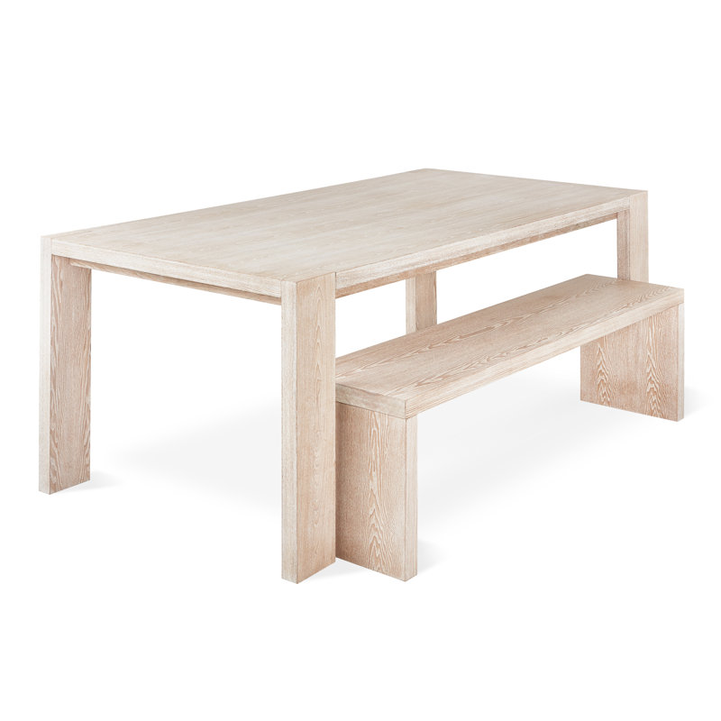 Plank Rectangular Dining Table, White Wash Ash