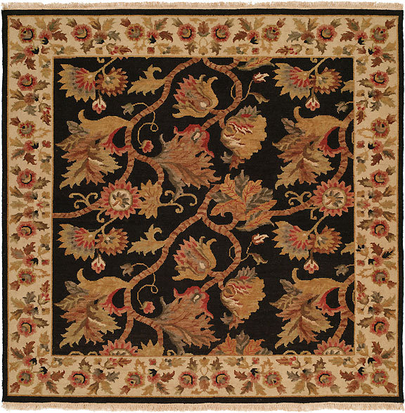 Tapis décoratif en laine tissé à la main brun/noir/beige Acharya, Rectangle 8 pi x 10 pi