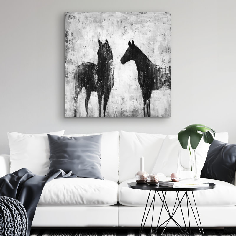 horses - 32"x32" art on canvas