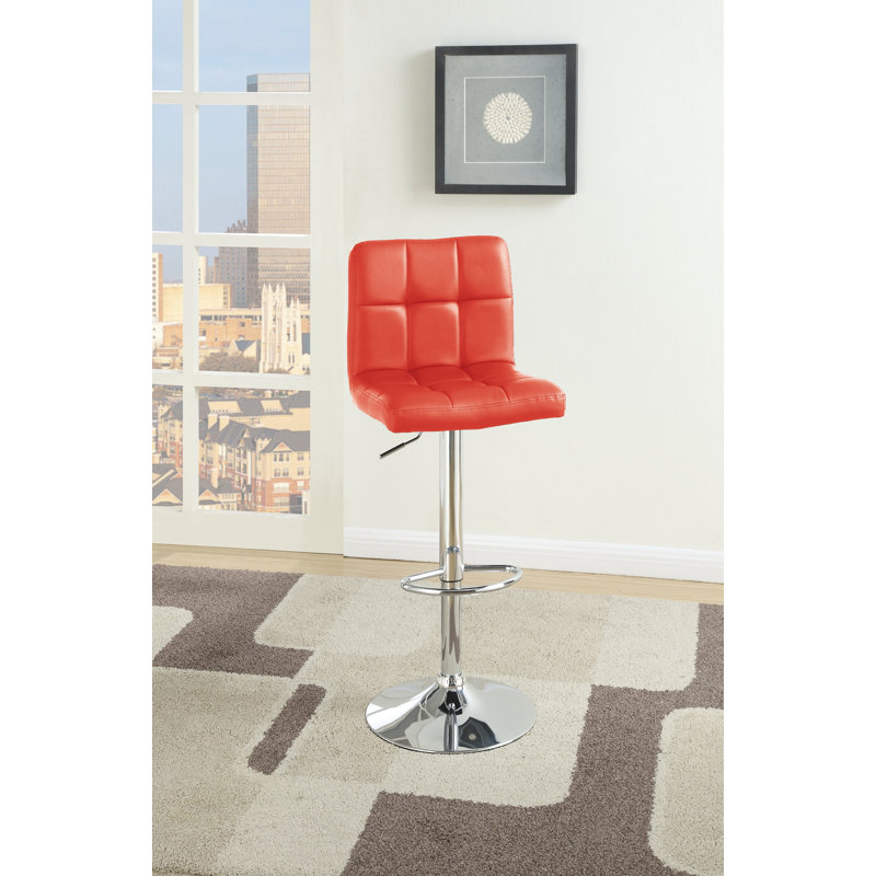 Tabouret de bar en chrome rouge