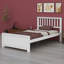 Lit plateforme en bois avec tête de lit, pied de lit et lattes en bois-603136050