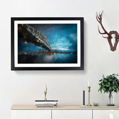 Sydney Harbour Bridge in Australia in Abstract - Framed Print