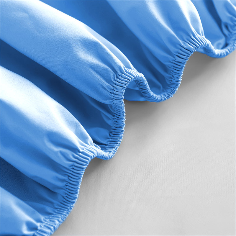 Hekuran Flannel Machine Woven Fitted Sheet, Super King (6'), Sky Blue