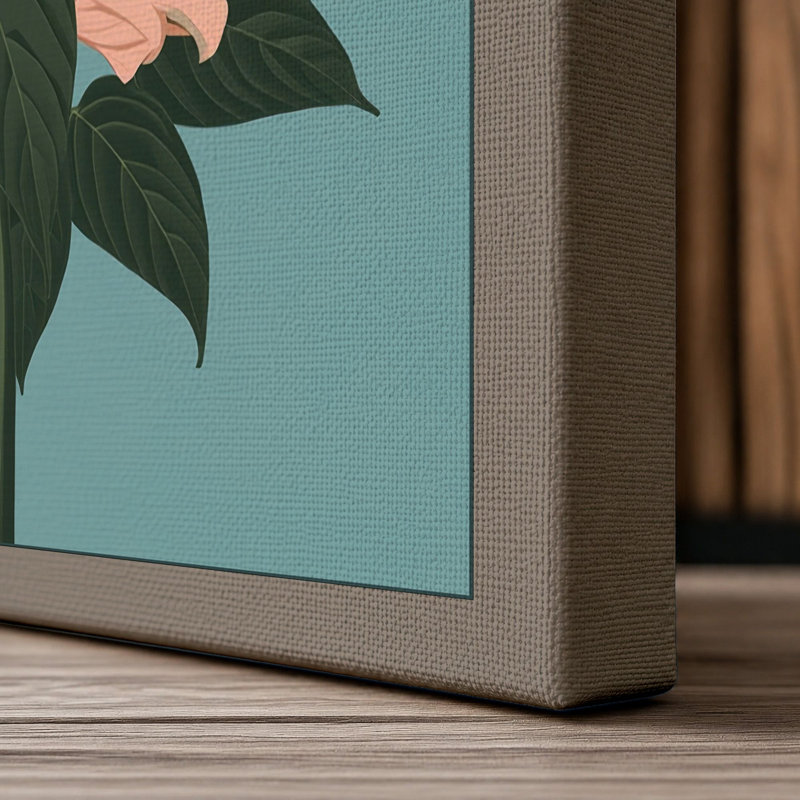 Study Botanical - Wrapped Canvas, 36x24 - 91.4 x 61.0 cm, Taupe Border