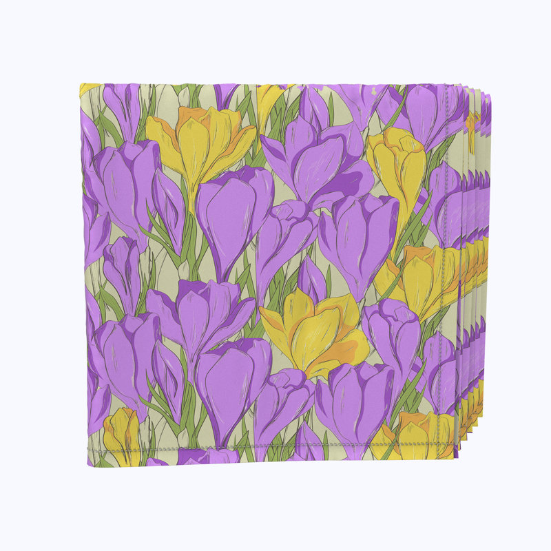 Polyester Floral Square Napkin