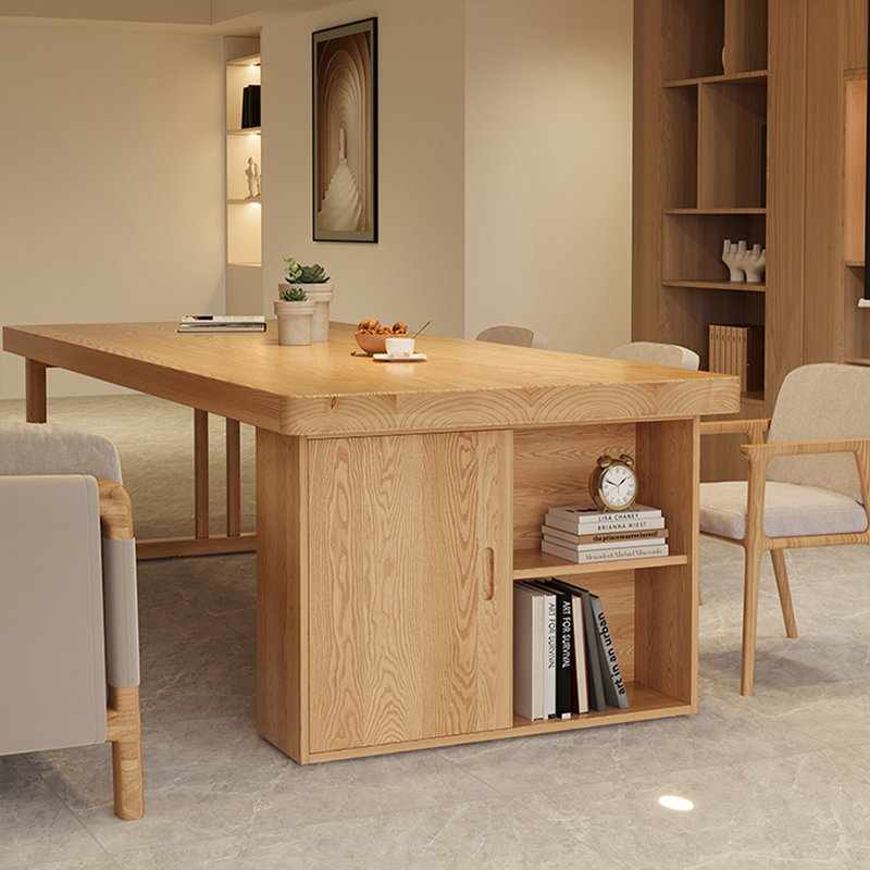 Bureau rectangulaire en bois massif Burlywood, H 29,53 po x l 70,87 po x P 31,5 po