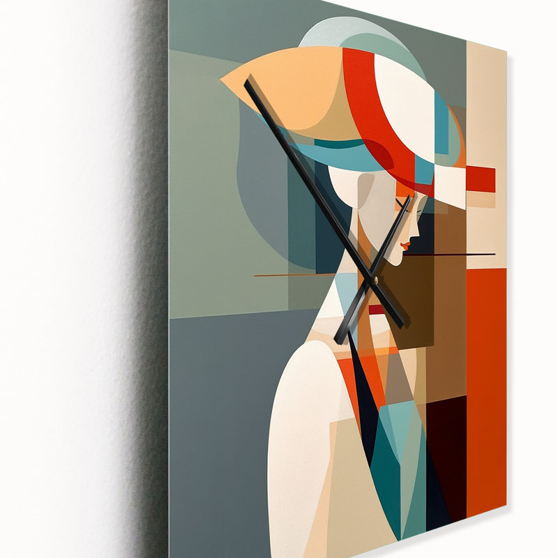 Janil - Horloge murale moderne femme Pop Art, H 28 po x l 12 po x P 1 po