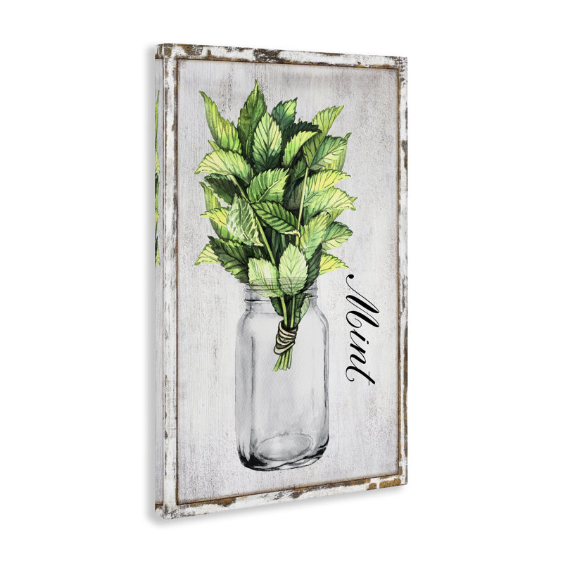 Art mural sur toile «Rustic Garden Mint» par Creatif Belle bp-589_CN, H 30 po x l 20 po