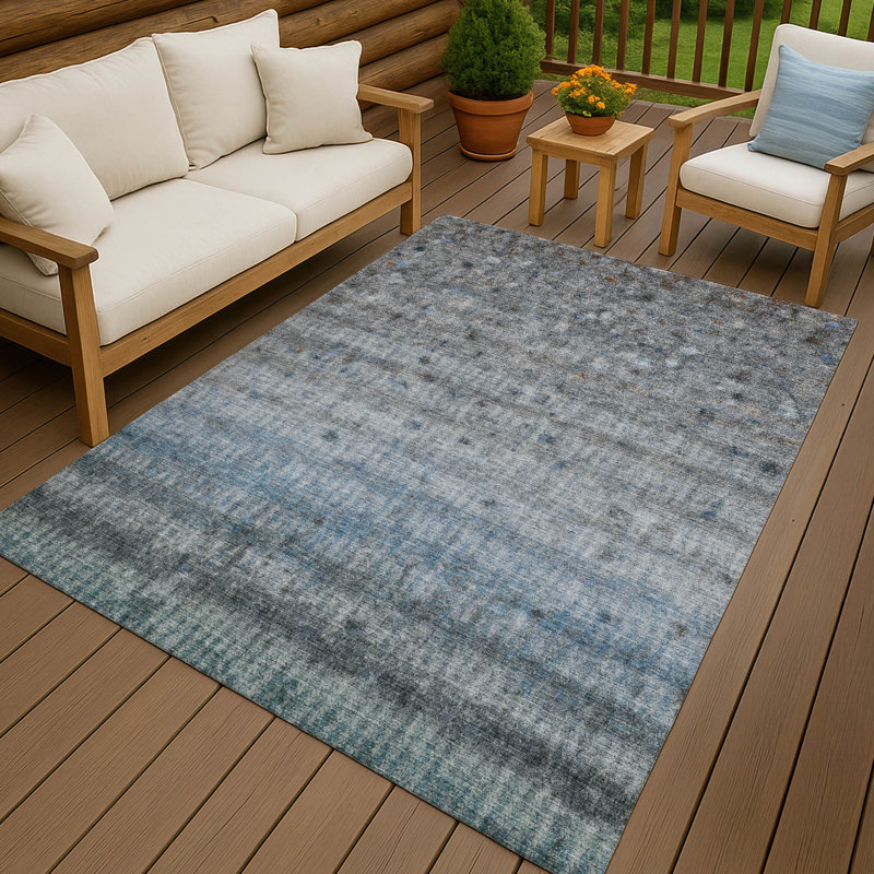 Machine Washable Indoor/Outdoor Emelia ACN2315 Stripes Rug, Rectangle 9' x 12'