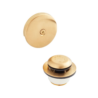 Alcove Tub Pop-Up Drain & Overflow Cover - Brushed Gold