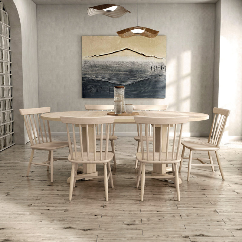 Tynemouth Dining Table Set, 7 Pieces: Table, 6 Chairs