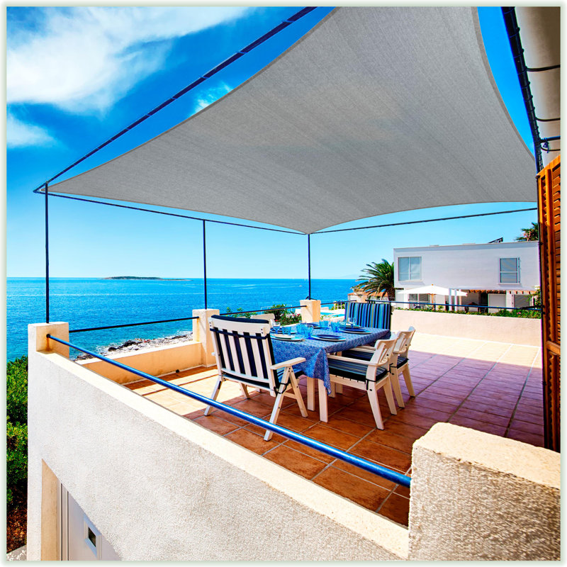 Colourtree Sun Shade Sail Rectangle Canopy Fabric Cloth Screen, Water Permeable & UV Block UPF50, Brown, 8 ft. x 12 ft.