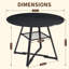 Ensemble table de salle à manger ronde Amous Industrial 42 po avec chaises rembourrées, table de cuisine-1929559714-1936680763-1936680762