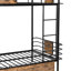 Lit superposé en métal noir avec planche et rangement - Simple TG au-dessus de TG-118035839