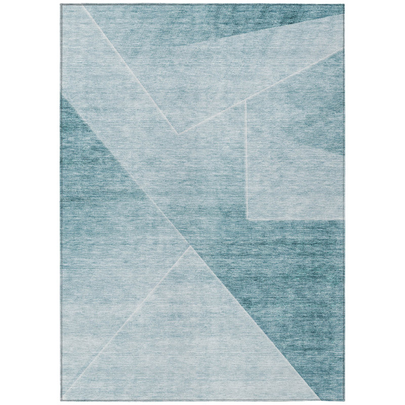 Tapis extérieur bleu sarcelle et turquoise 9 'X 12'