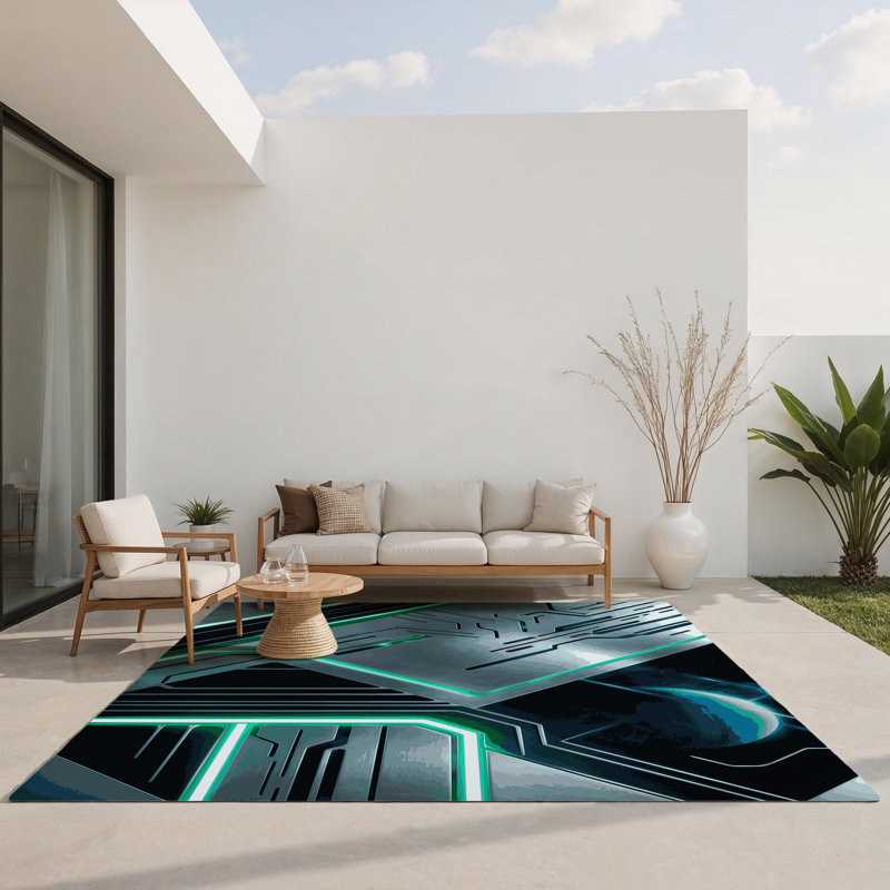 Blackhole Rift Indoor And Outdoor Area Rug, Rectangle 9' x 12'