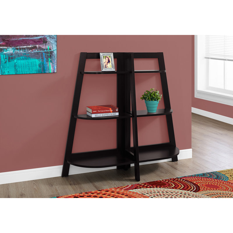 Bibliothèque, bibliothèque, étagère, 3 niveaux, h 48 po, bureau, chambre à coucher, stratifié brun