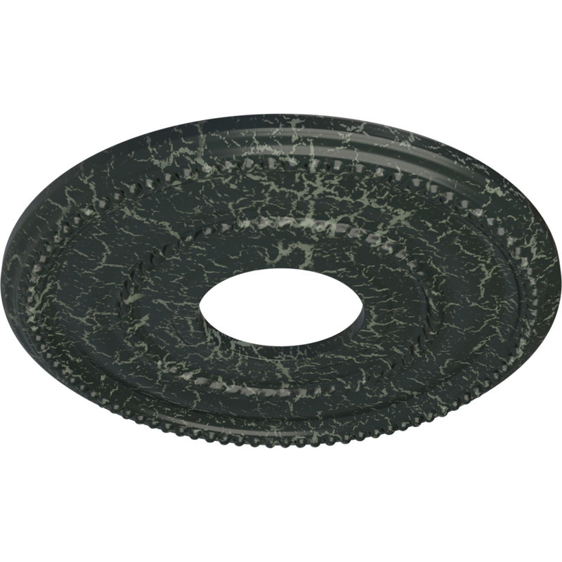 Médaillon de plafond Endurathane Valeriano, DE 12 1/8 po x P 3 5/8 po x P 3/4 po (convient aux auvents jusqu'à 6 1/4 po), fini craquelé peint à la main