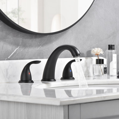 Sumerain 8 inch Widespread Bathroom Faucet,   SUS 304 3 Hole Lavatory Sink Faucet,